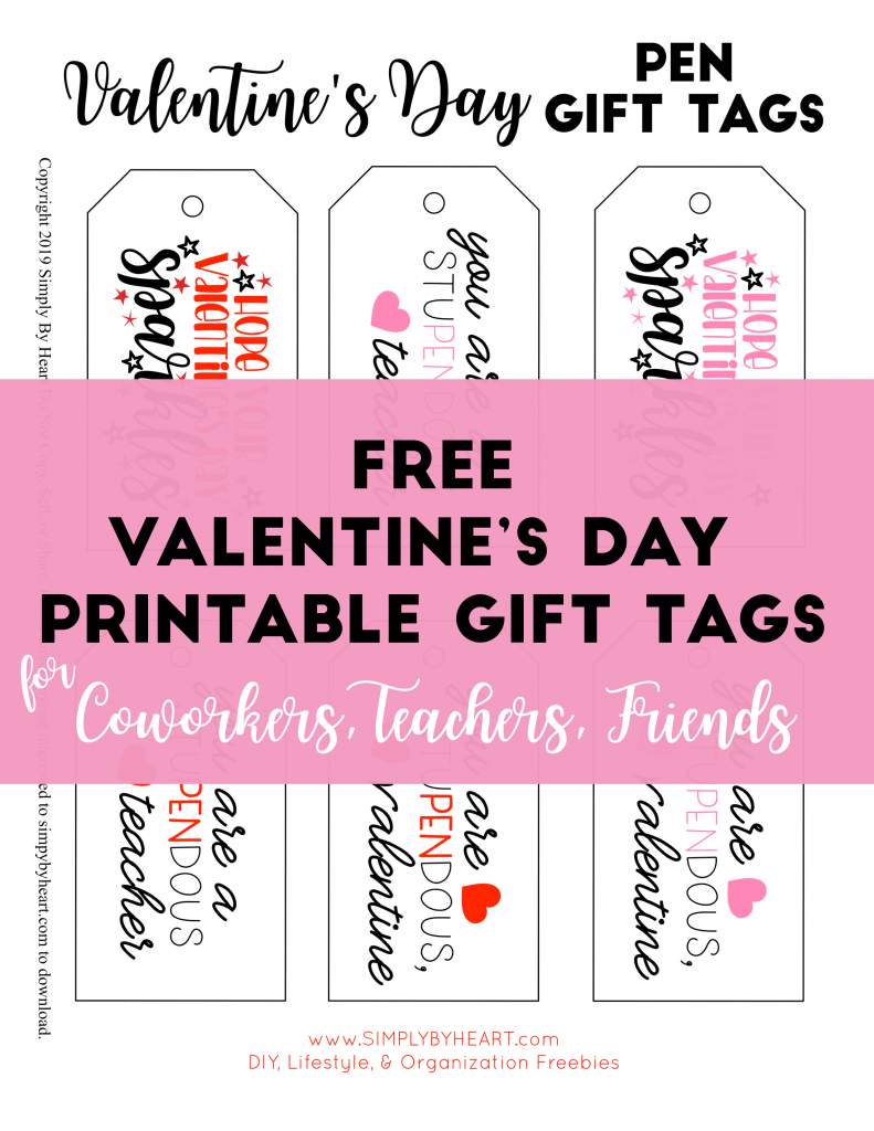 last minute valentine's day gifts tags- teachers, coworkers, and